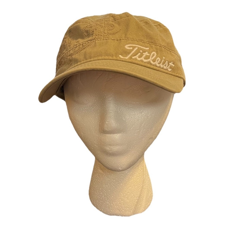 Titleist Women's Golf Hat Military Style Strapback Tan Khaki Beige Adjustable